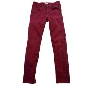 Burberry London Oakland Skinny Jeans Burgundy Wine Red Stretch Cotton Pants 29R‎